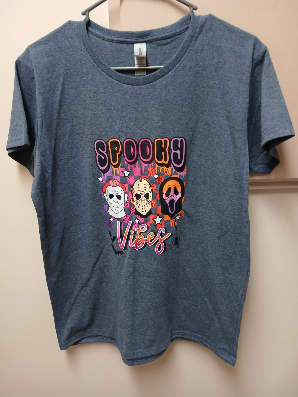 Spooky Vibes Graphic Tee - Blue Heather